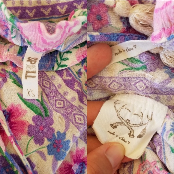 Spell designs babushka lavender kerchief skirt XS - Picture 7 of 8